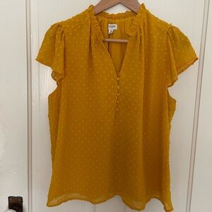 J. Crew Factory flocked dot blouse, M